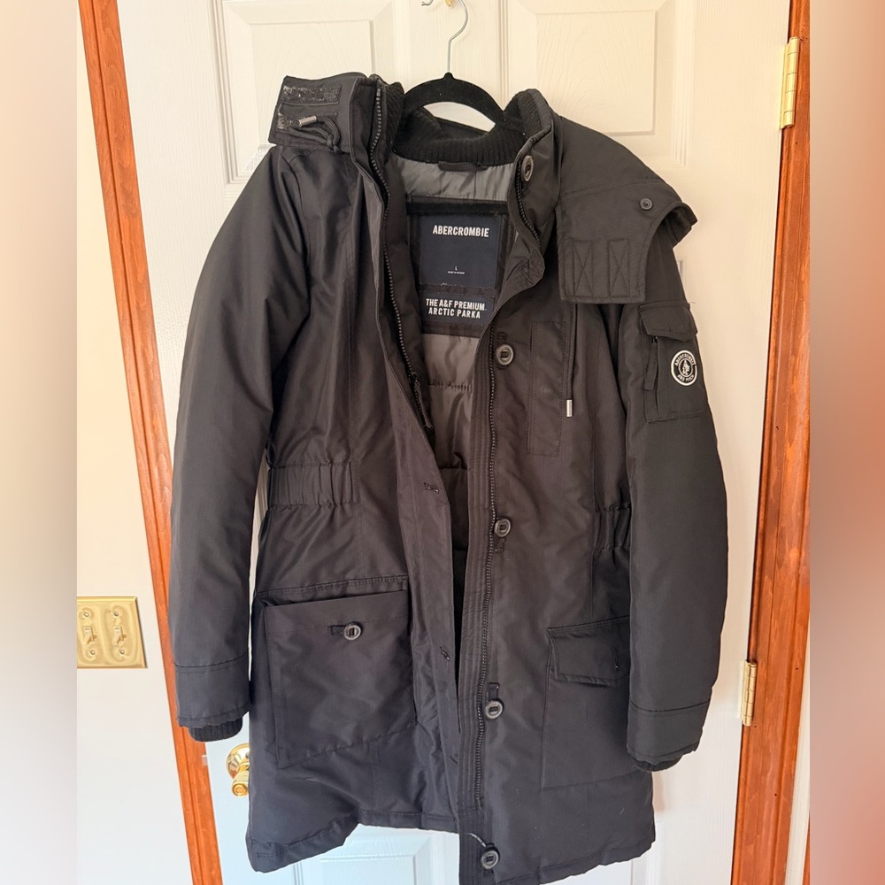 Abercrombie & Fitch 2014 Black Premium Arctic Parka Size L